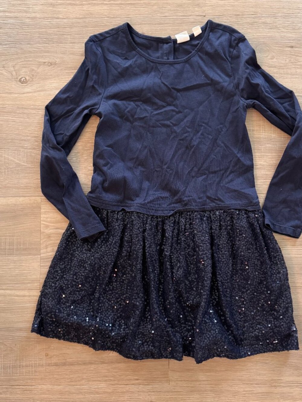 GAP kids embellished navy mixed media tulle sequin skirt DRESS size Medium 8